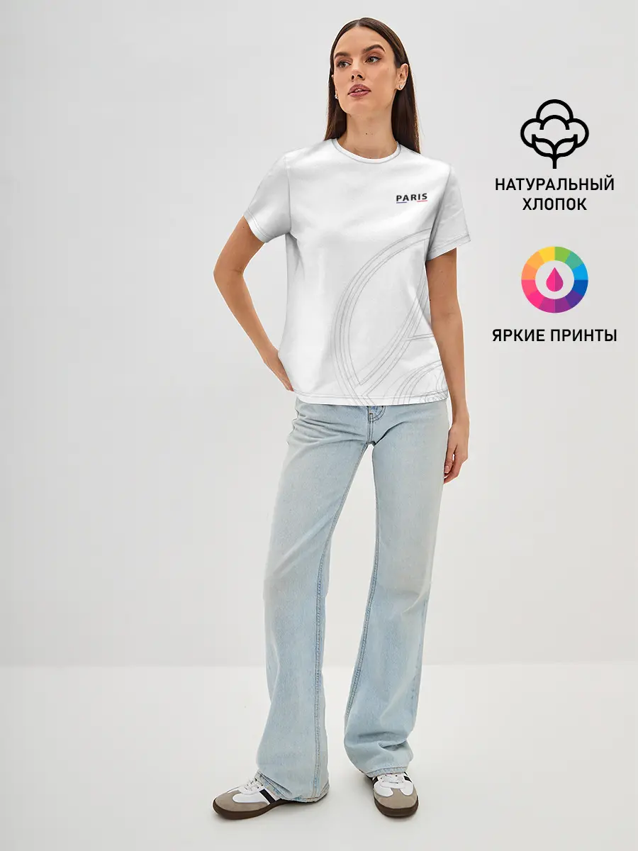 Женская базовая футболка / PSG | Core Big Logo White