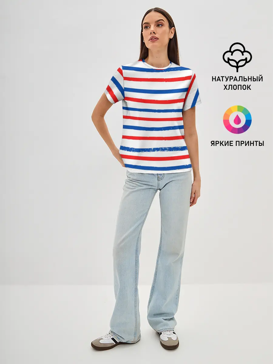 Женская базовая футболка / Морская полоска
