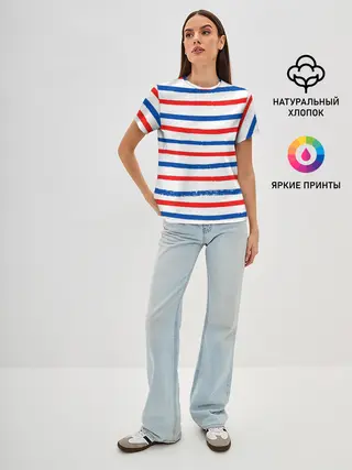 Женская базовая футболка / Морская полоска