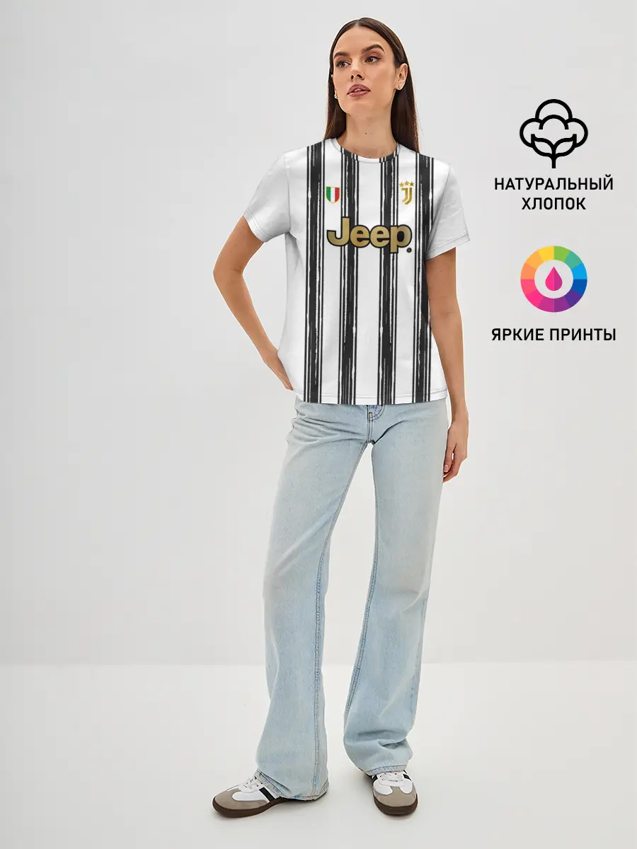 Женская базовая футболка / Форма Ювентуса 2020 2021 дом