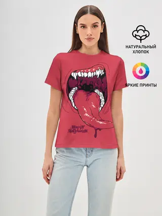 Женская базовая футболка / Пасть красного хищника