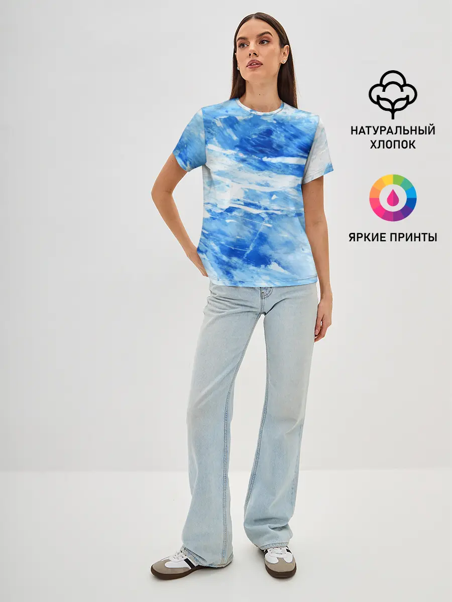 Женская базовая футболка / Вода акварель