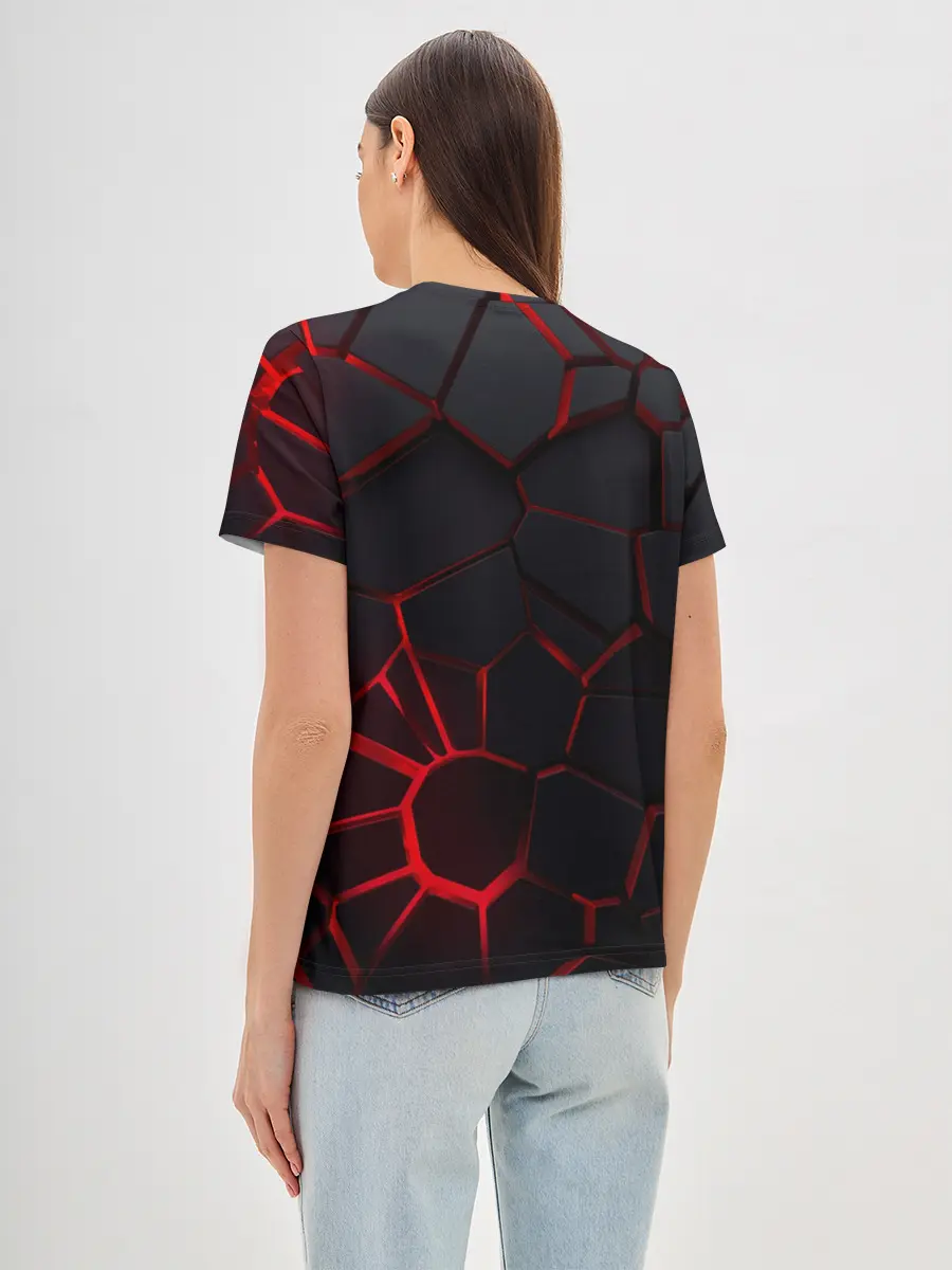 Женская базовая футболка / Тойота 3D плиты с подсветкой