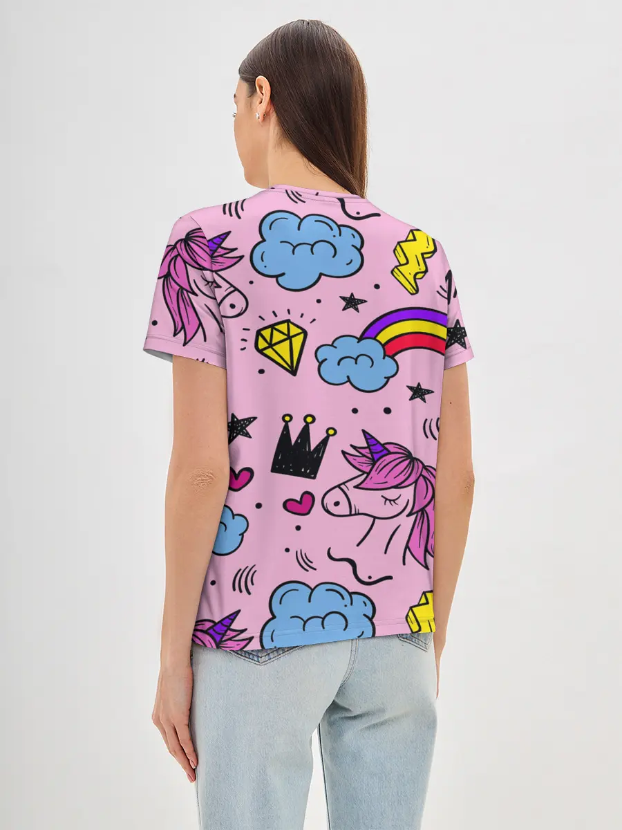Женская базовая футболка / Единороги