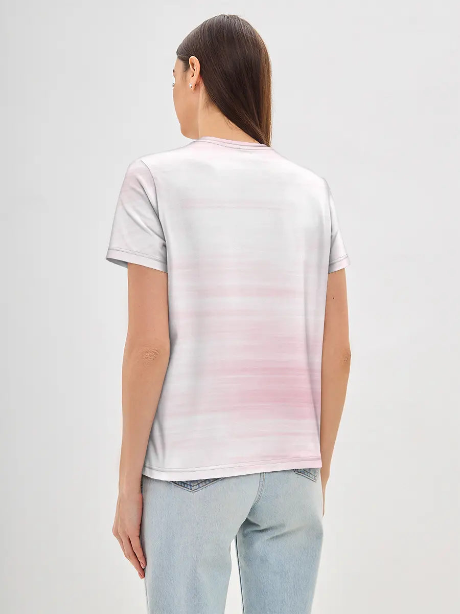 Женская базовая футболка / Kimetsu no yaiba розовое