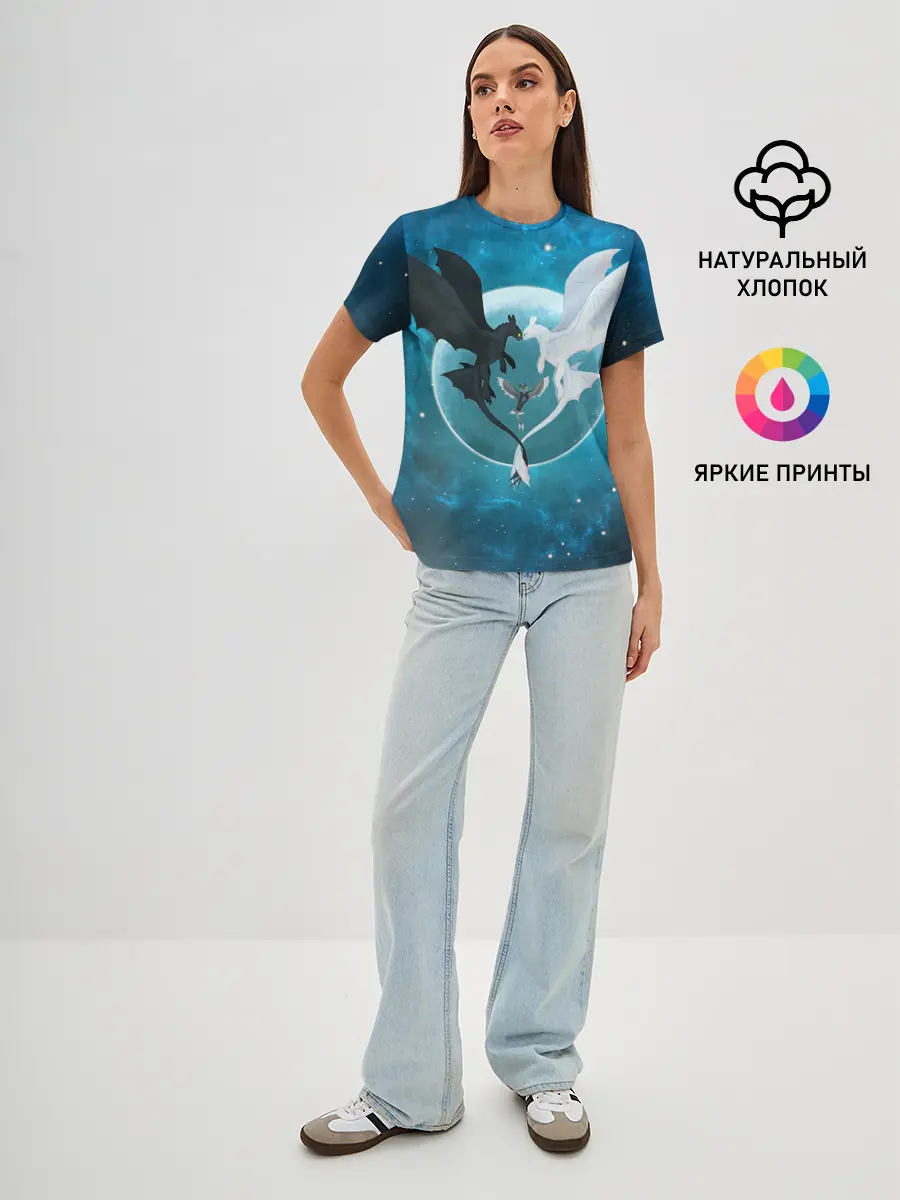 Женская базовая футболка / ночная фурия