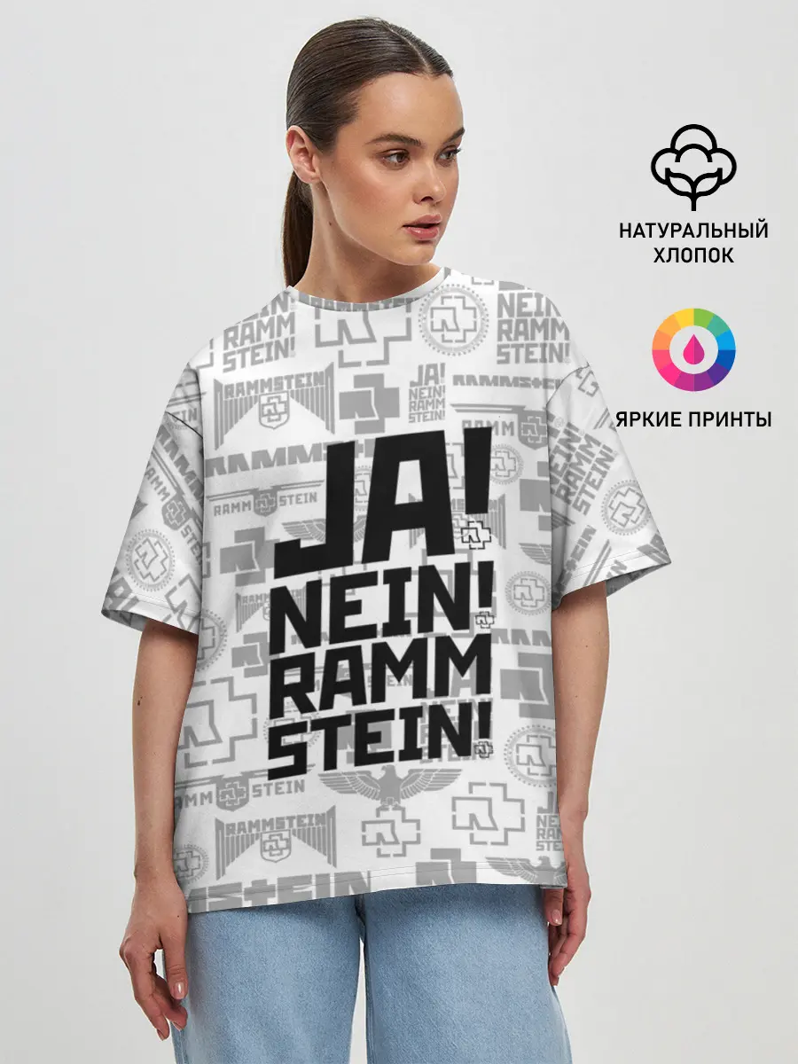 Женская футболка оверсайз / RAMMSTEIN