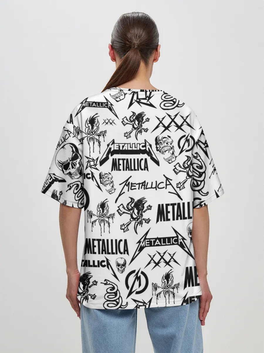 Женская футболка оверсайз / METALLICA LOGOBOMBING