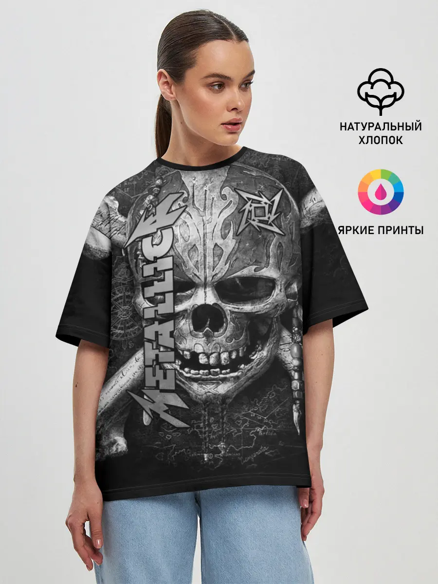 Женская футболка оверсайз / Metallica