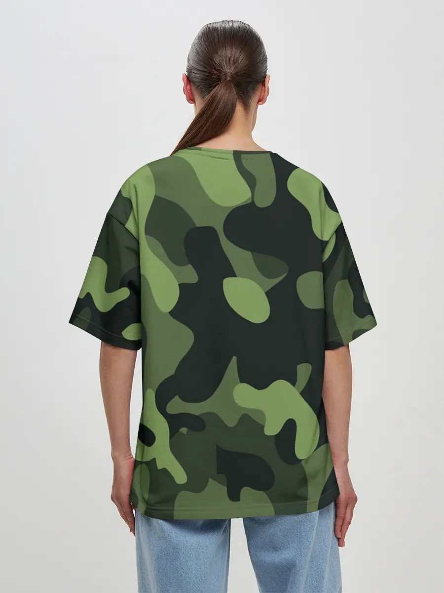 Женская футболка оверсайз / Камуфляж
