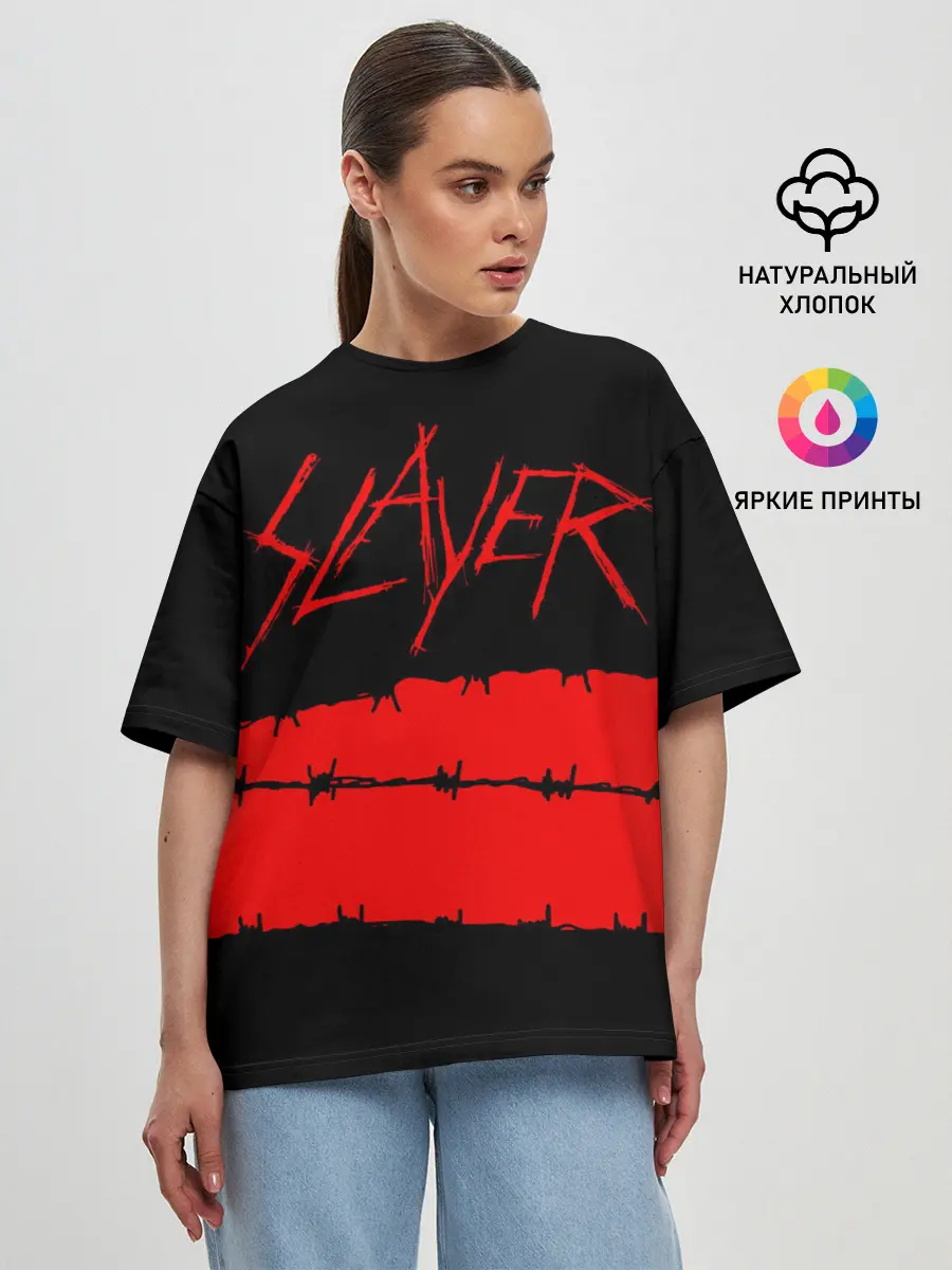 Женская футболка оверсайз / SLAYER