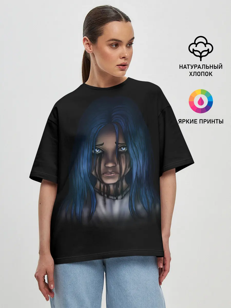 Женская футболка оверсайз / Слёзы Билли Айлиш