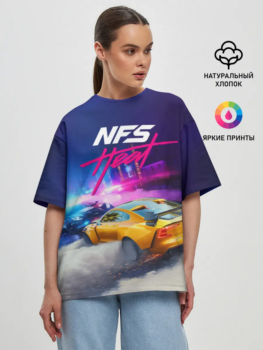 Женская футболка оверсайз / NEED FOR SPEED - HEAT