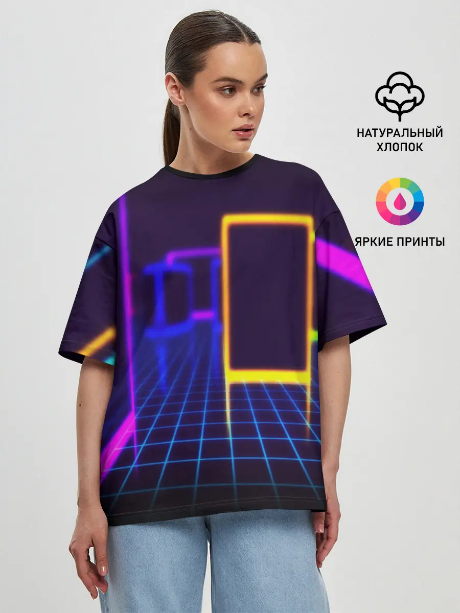 Женская футболка оверсайз / NEON STYLE