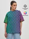 Женская футболка оверсайз / Checkerboard Color
