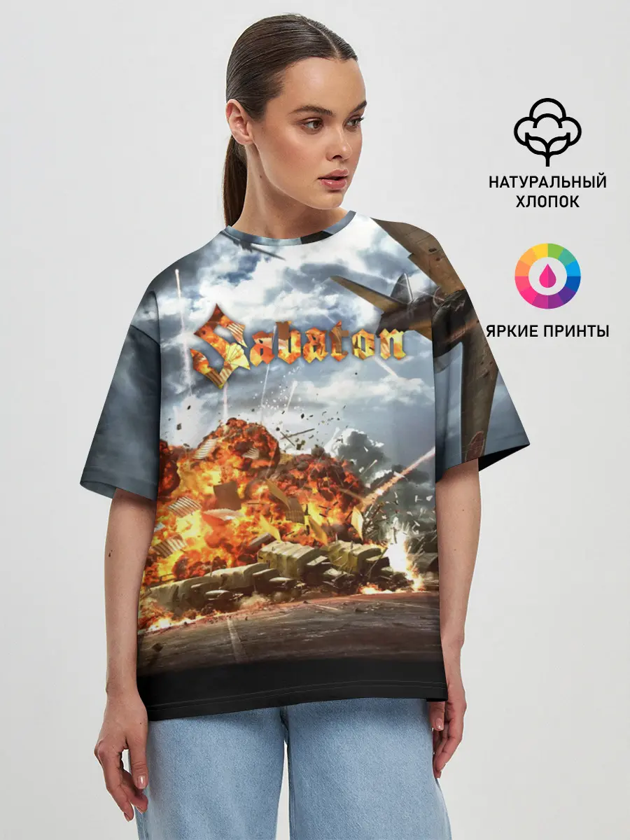 Женская футболка оверсайз / Sabaton