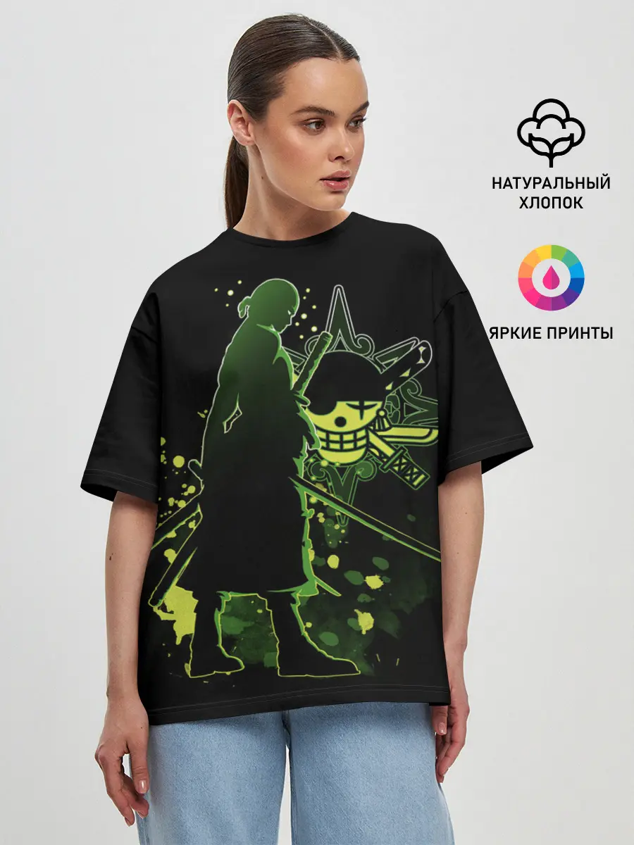 Женская футболка оверсайз / меч One Piece