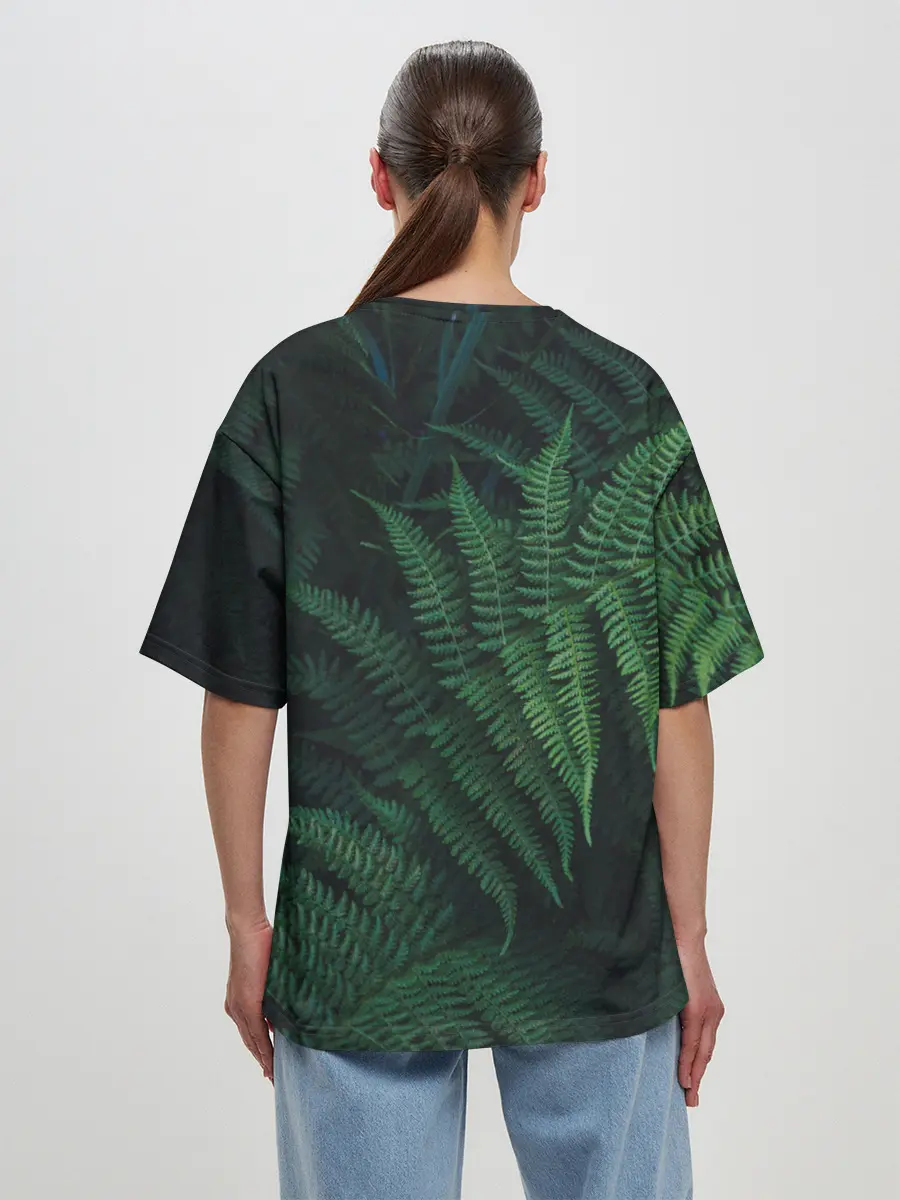 Женская футболка оверсайз / Листья