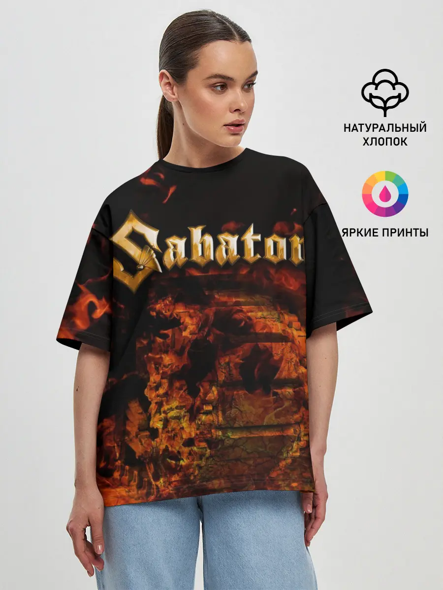 Женская футболка оверсайз / Sabaton