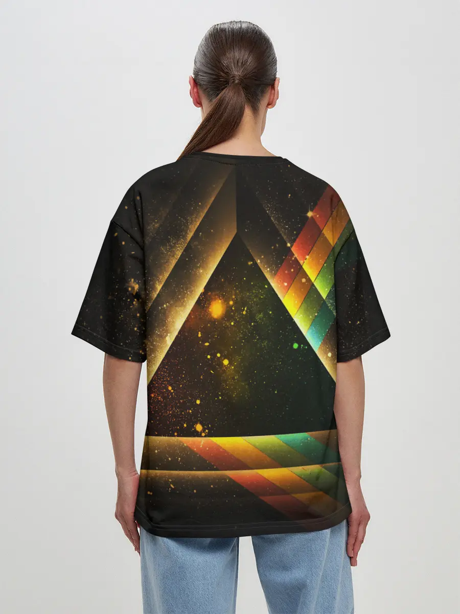 Женская футболка оверсайз / КОСМОС НЕОН