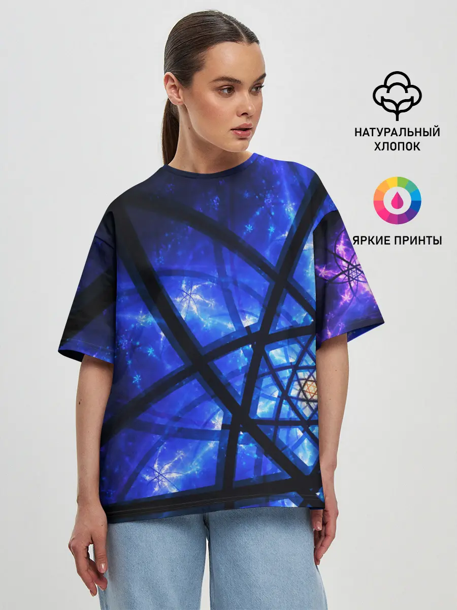 Женская футболка оверсайз / SPACE PSY