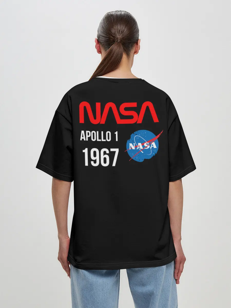 Женская футболка оверсайз / Nasa Apollo 1 1967