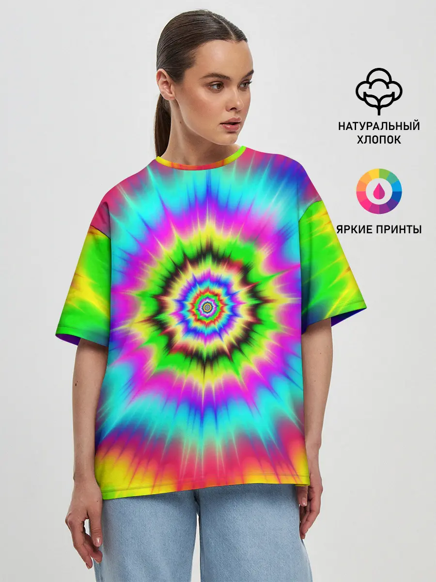 Женская футболка оверсайз / ОПТИЧЕСКИЙ УЗОР