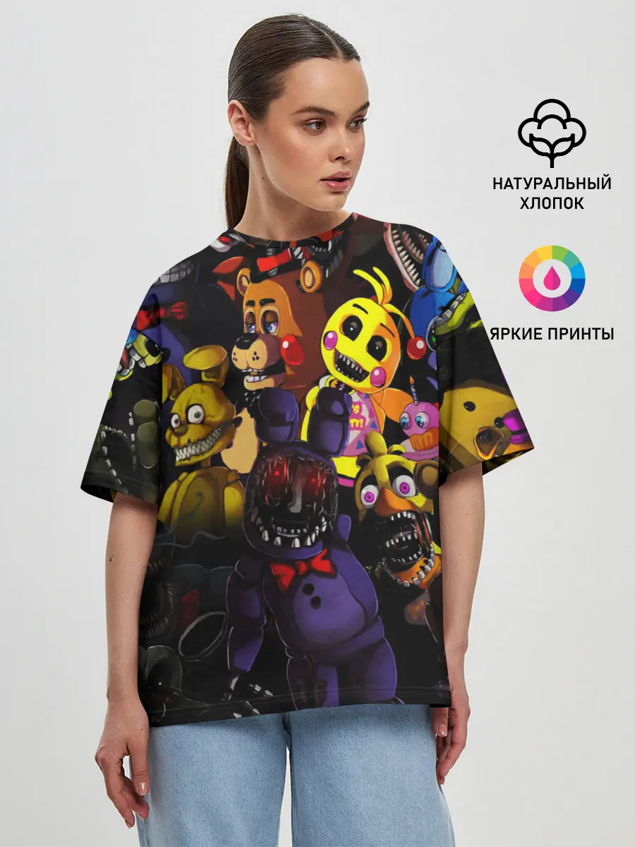 Женская футболка оверсайз / FIVE NIGHTS AT FREDDYS