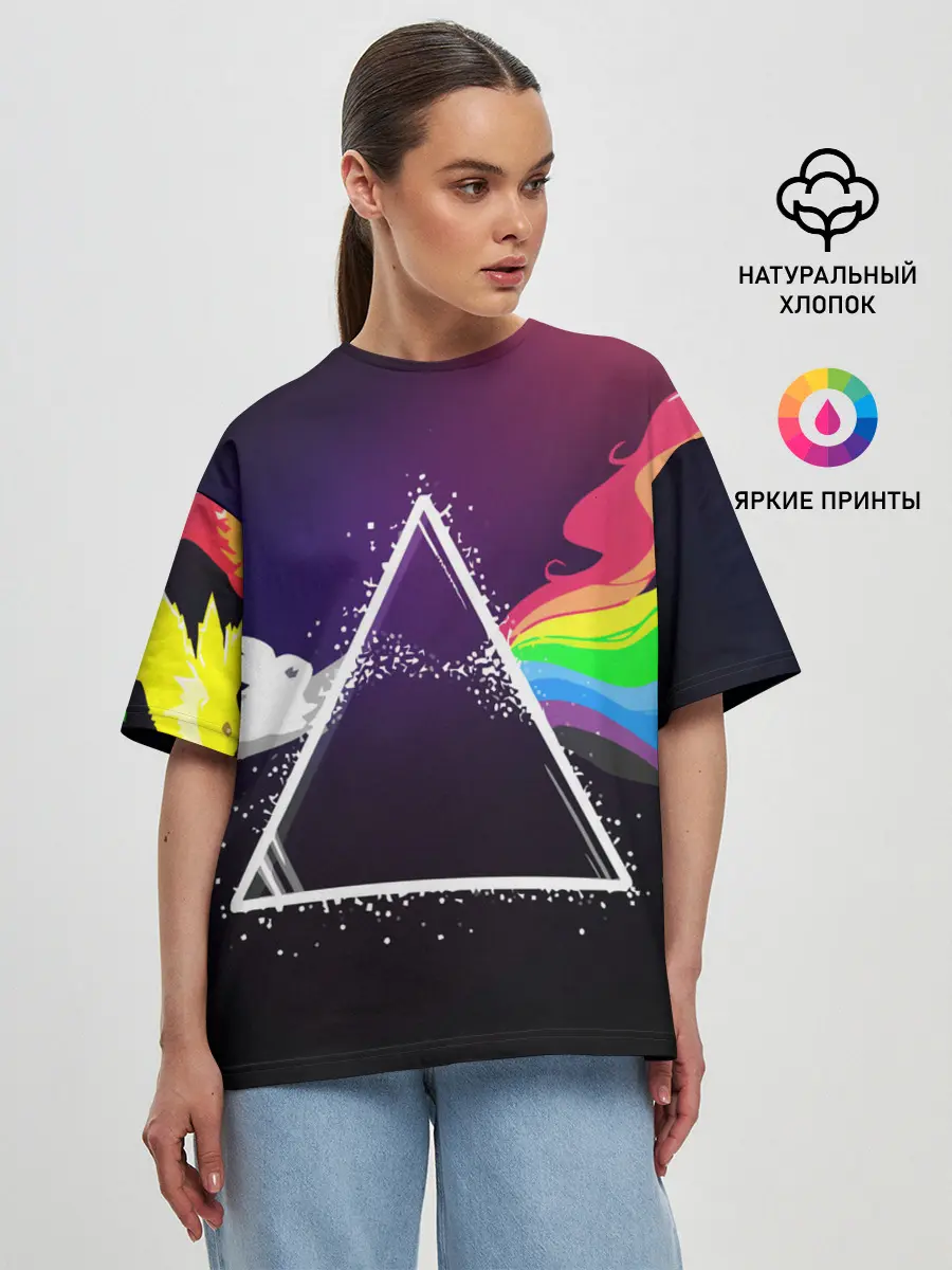Женская футболка оверсайз / PINK FLOYD
