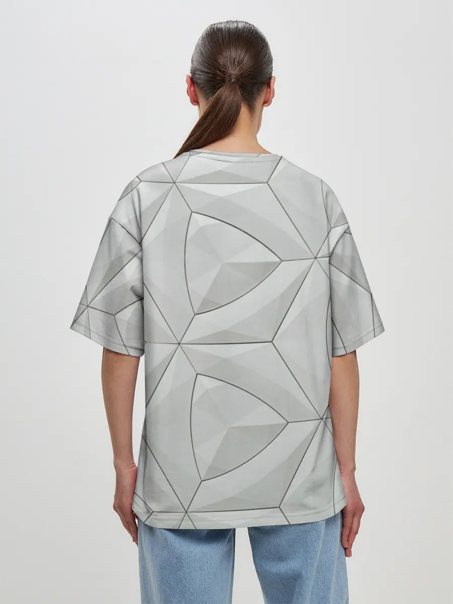 Женская футболка оверсайз / Техно Геометрия
