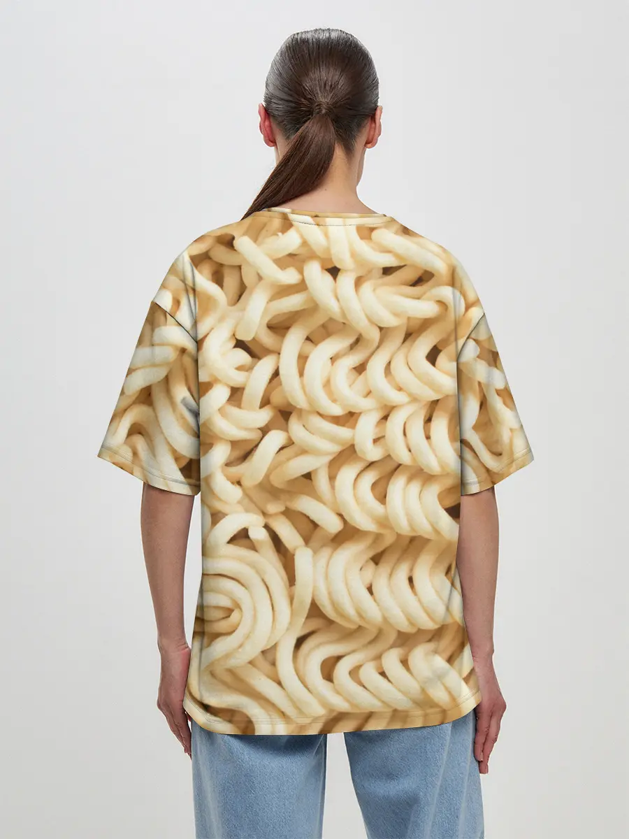 Женская футболка оверсайз / Лапша