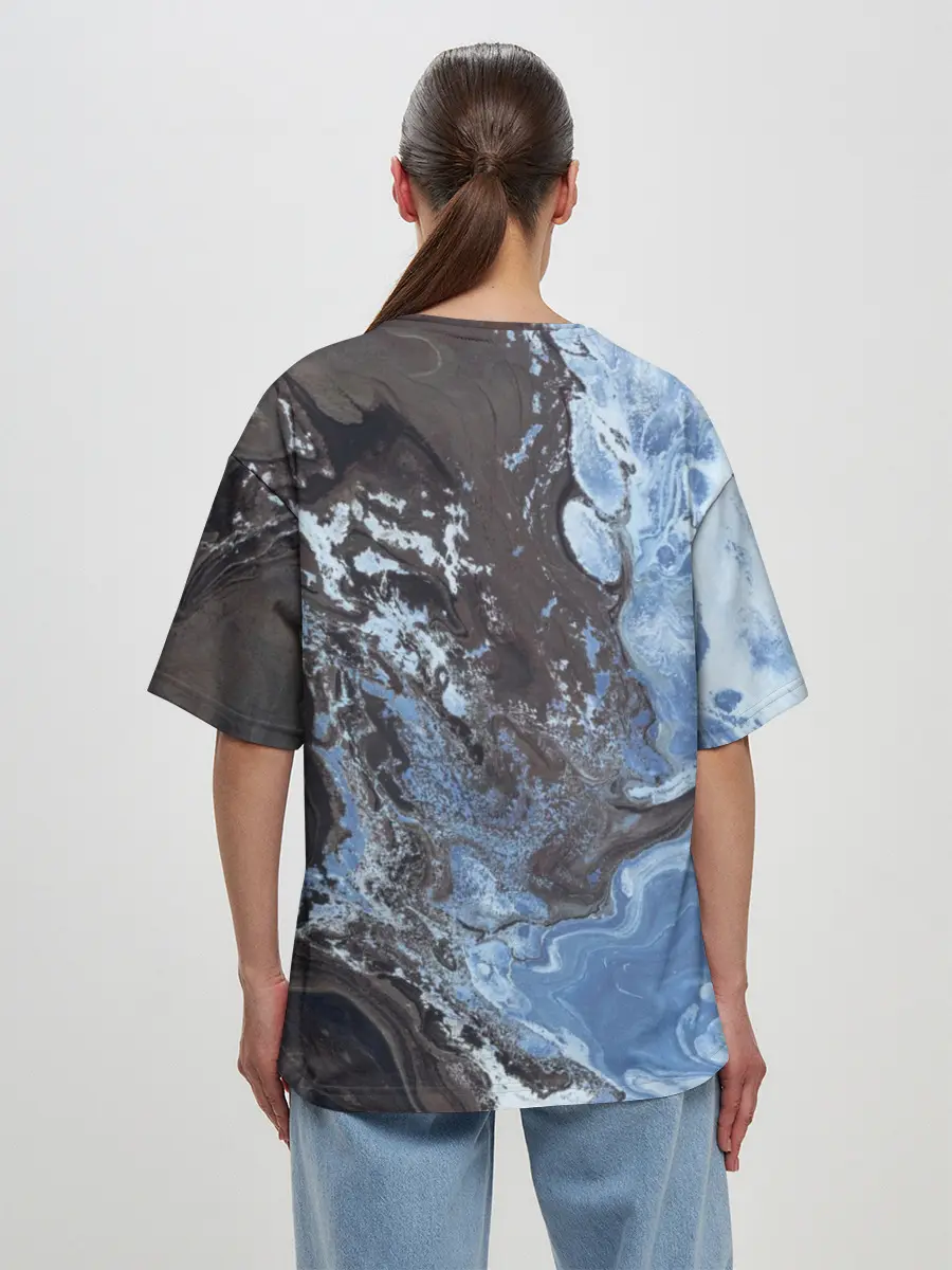 Женская футболка оверсайз / Волны