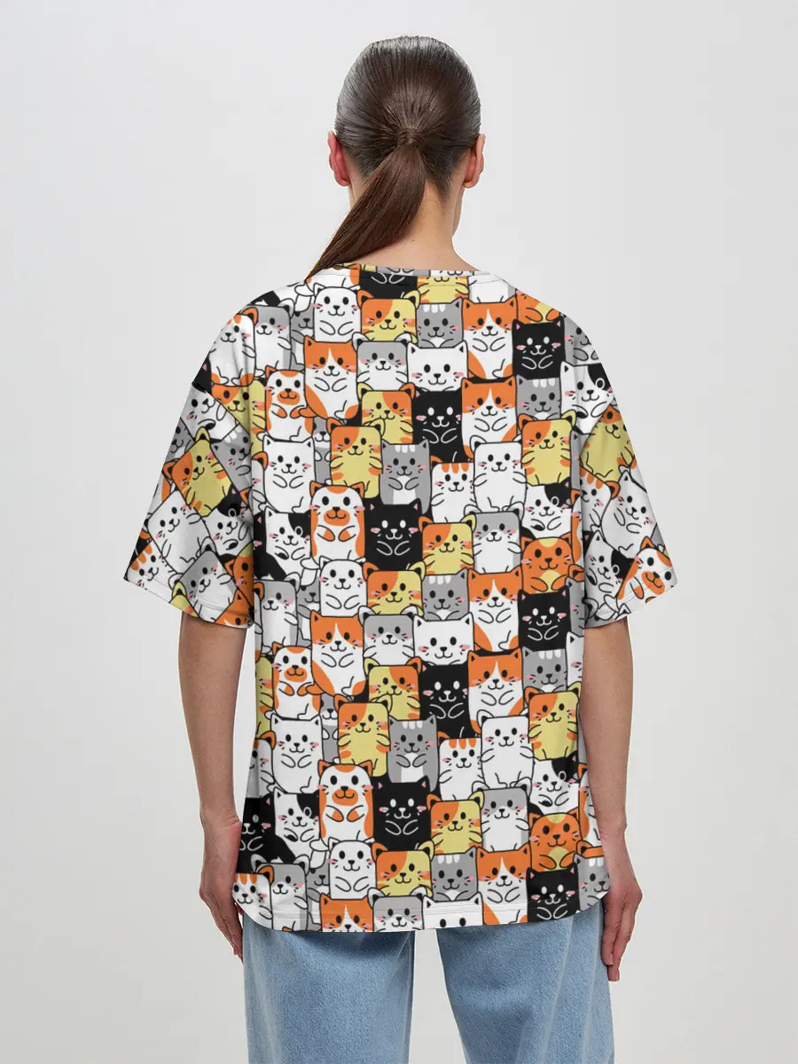 Женская футболка оверсайз / Котики