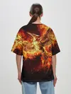 Женская футболка оверсайз / Феникс в огне