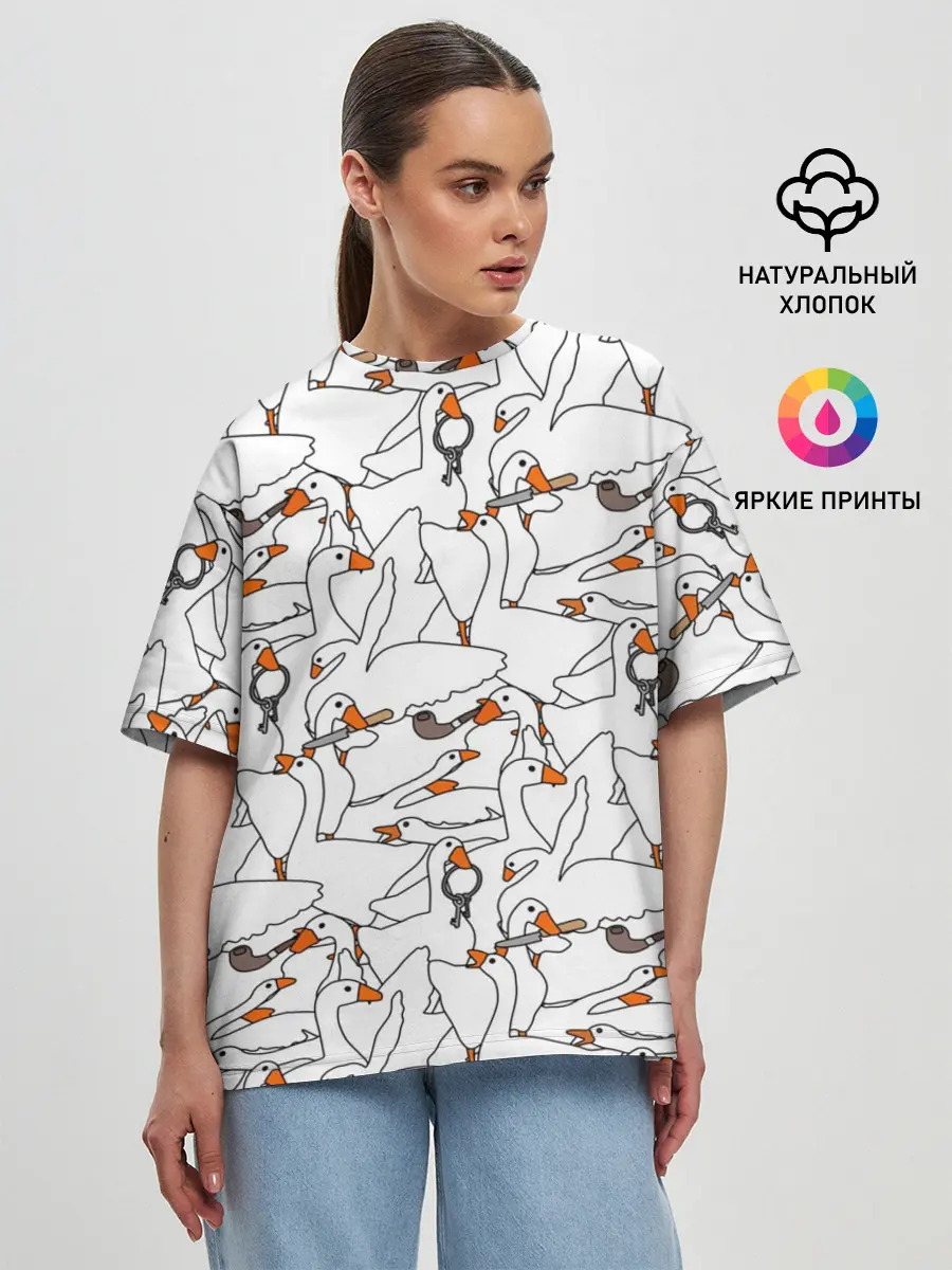 Женская футболка оверсайз / Злой гусь