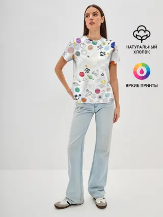 Женская базовая футболка / космос