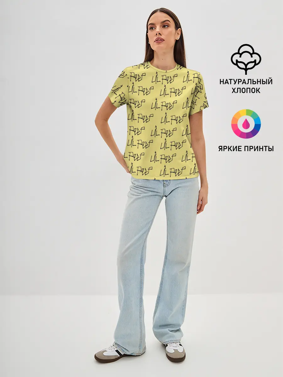Женская базовая футболка / LiL PEEP Pattern