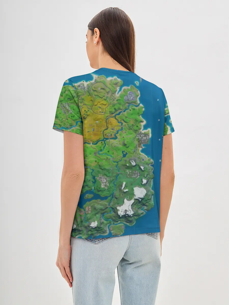 Женская базовая футболка / Fortnite карта