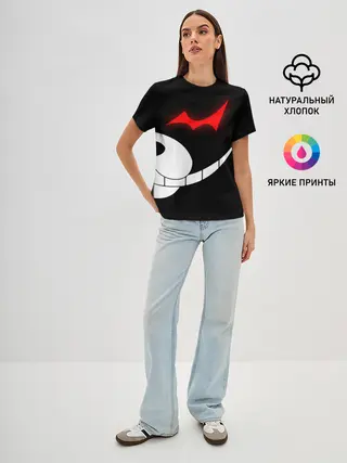 Женская базовая футболка / monokuma пол лица