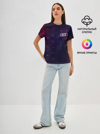 Женская базовая футболка / Audi - Gearbox - Hexagon