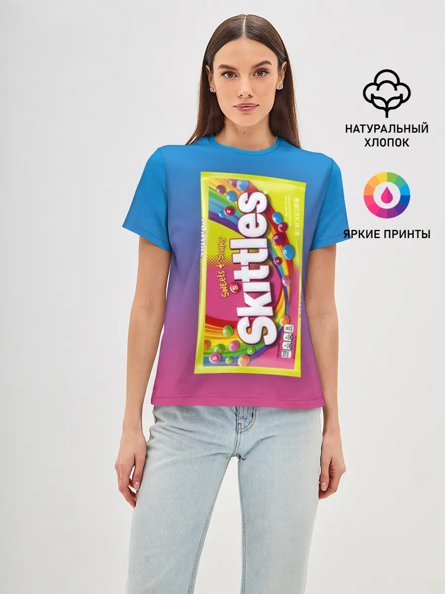 Женская базовая футболка / Skittles | Желтый