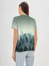 Женская базовая футболка / акварельный лес градиент