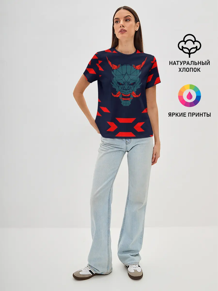 Женская базовая футболка / демон они