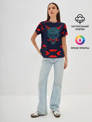 Женская базовая футболка / демон они