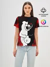 Женская базовая футболка / MONOKUMA В ПЛАМЕНИ / МОНОКУМА