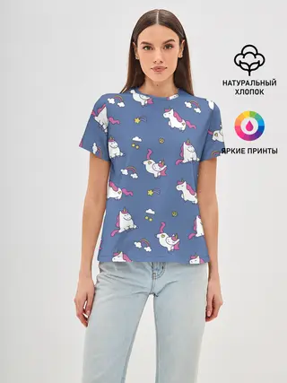Женская базовая футболка / Сон единорога