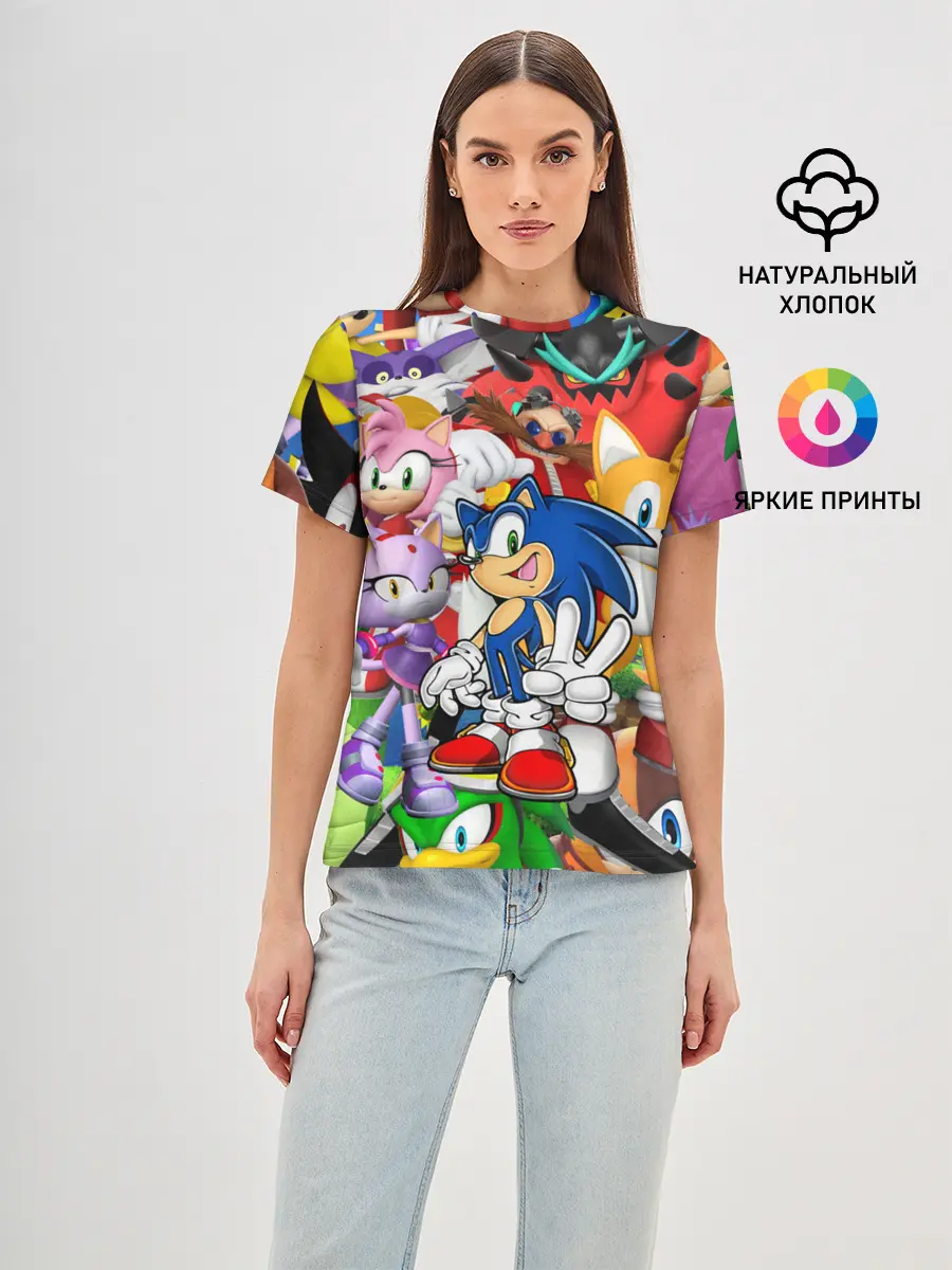 Женская базовая футболка / Sonic ПЕРСОНАЖИ