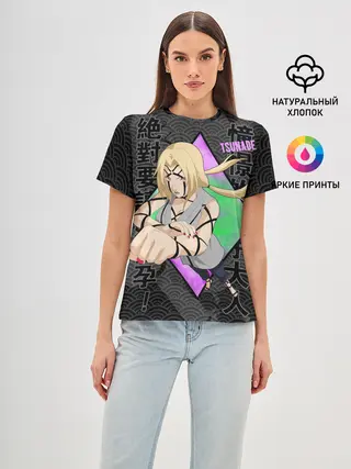 Женская базовая футболка / Narurto Цунаде