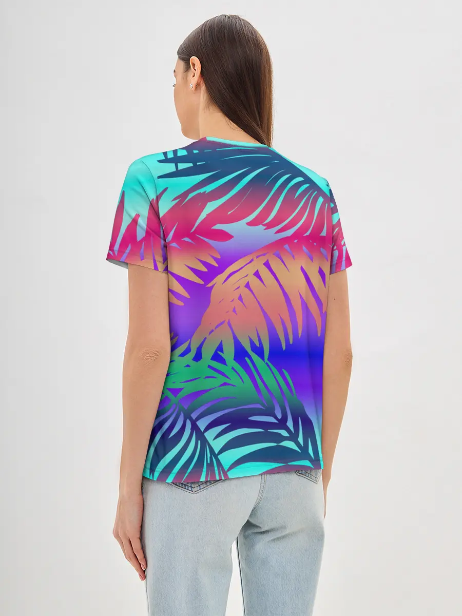 Женская базовая футболка / НЕОНОВЫЕ ПАЛЬМЫ