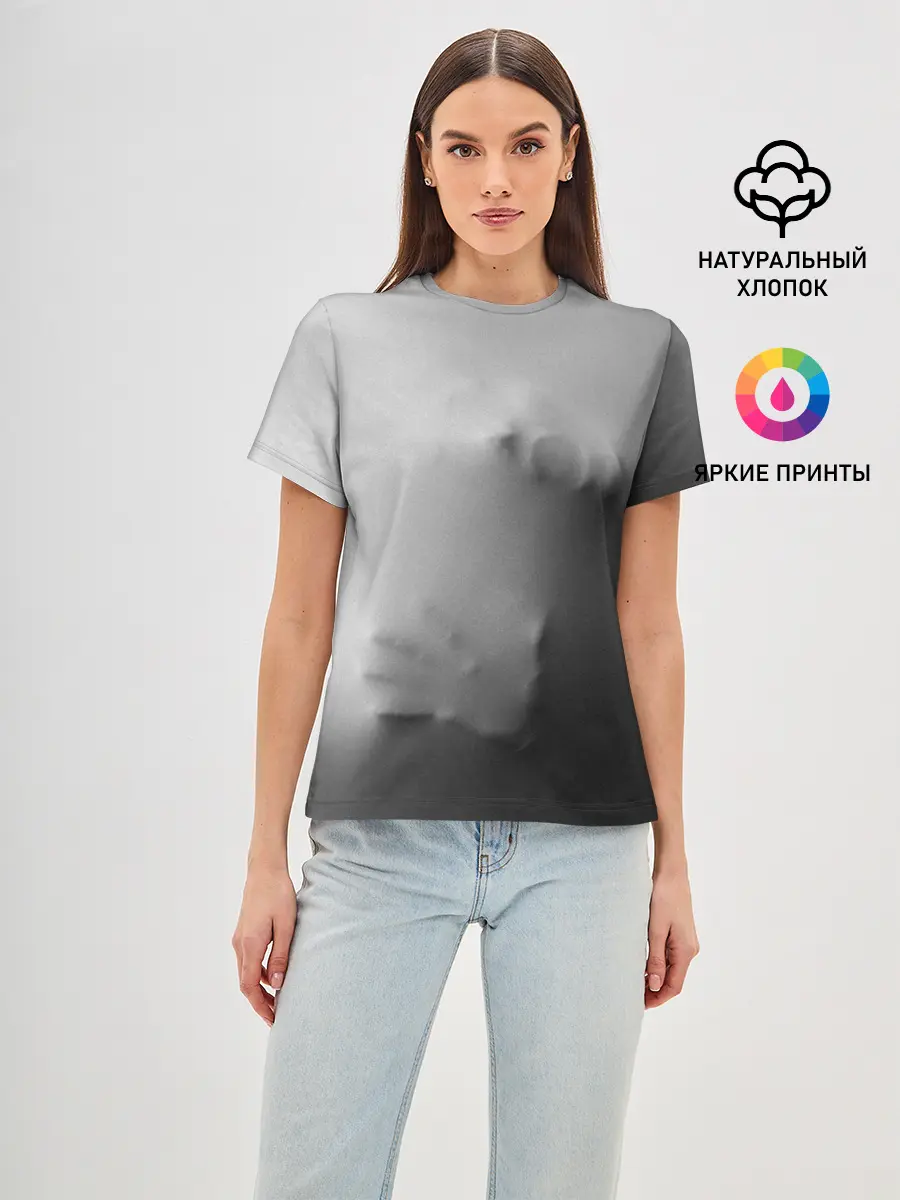 Женская базовая футболка / Кричащее Лицо Внутри